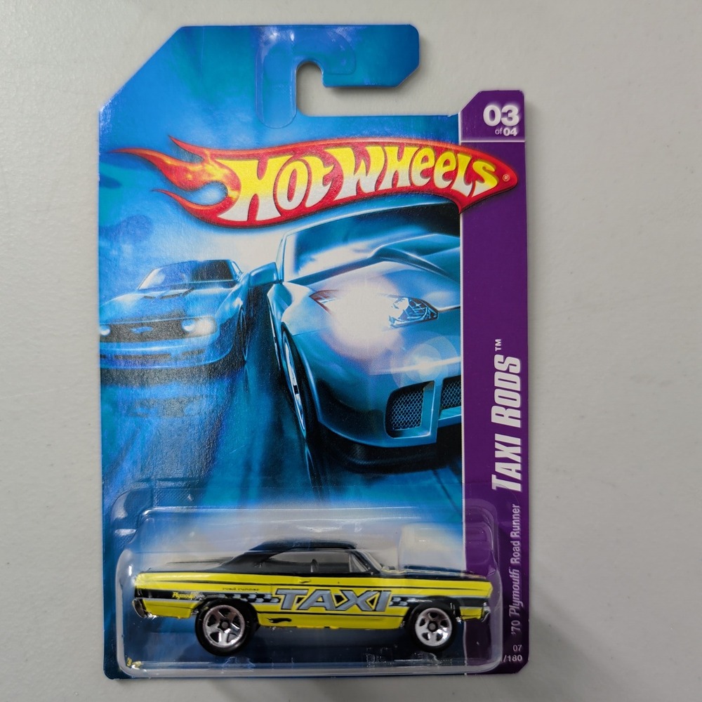 Hot Wheels 2007 Taxi Rods 70 Plymouth Road Runner Yellow Black K7568 051/180